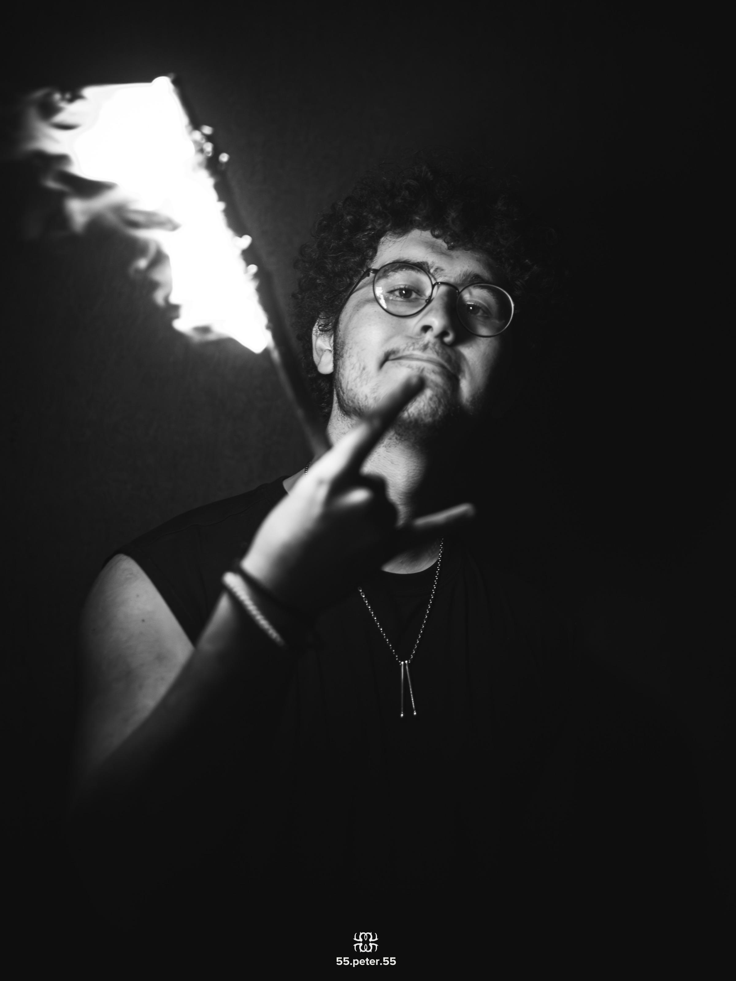 Picture of the creator of MusicLeb, Ibrahim El Khansa, with a message showing his goals and aspirations with MusicLeb, the hub for everything music in Lebanon.